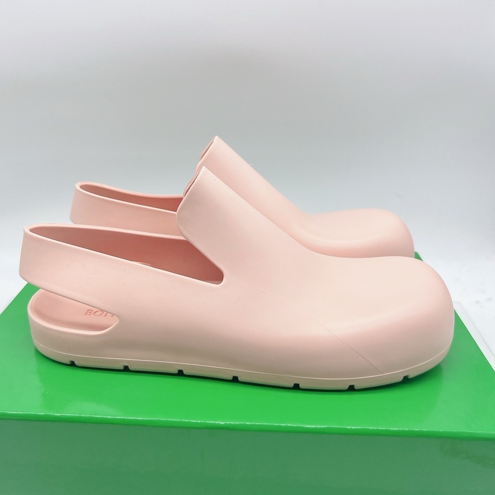 Bottega Veneta Puddle Sandals Peachy Pink Rubber Slingback Mule Clog Flats EU 38 - Picture 4 of 11